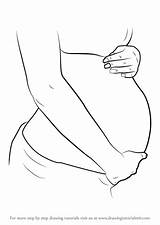 Pregnant Belly Draw Drawing Step People Other Drawingtutorials101 sketch template