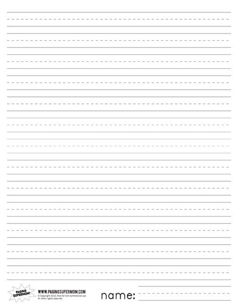 printable primary lined paper journaling printable lined paper