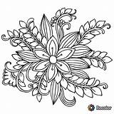 Coloring Pages Flower Flowers Zentangle Mandala Embroidery Designs Machine Adult Sheets Choose Board sketch template