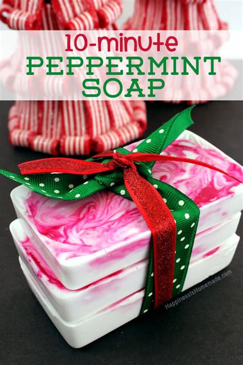 minute diy holiday gift idea peppermint soap happiness  homemade
