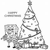Spongebob Christmas Pages Coloring Gif sketch template