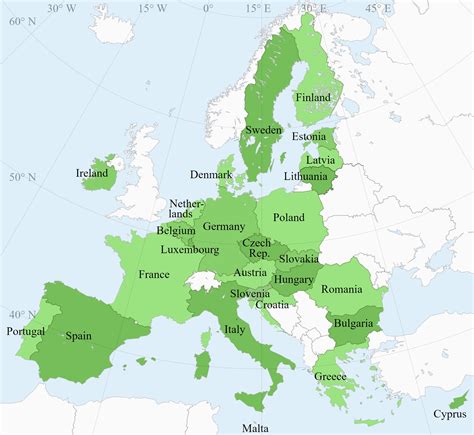 staty eu  mapa evropske unie clenske staty