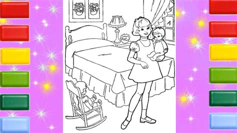 girls bedroom coloring page youtube