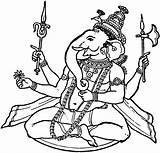 Hindu Clipart God Gods Hinduism Coloring Clip Pages Drawing Ganesh Cliparts Colouring Line Ganesha Ganpati Ganesa Deities Library Bappa Vector sketch template