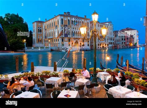 italy veneto venice restaurant  terrace  grand canal stock photo alamy