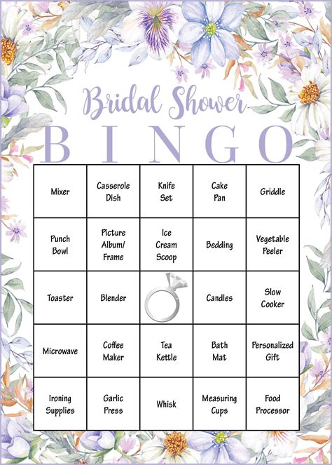 downloadable template   printable bridal shower bingo