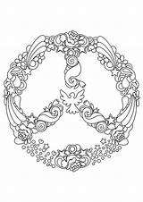 Coloring Pages Persian Library Clipart Peace Symbol Hippie sketch template
