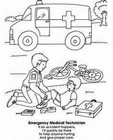 Emt Ems Helpers Ambulance Neighborhood Dover Starry Doverpublications sketch template