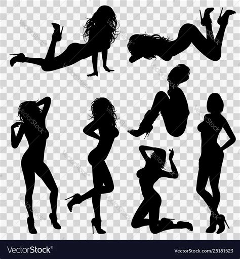 silhouettes sexy girl royalty free vector image