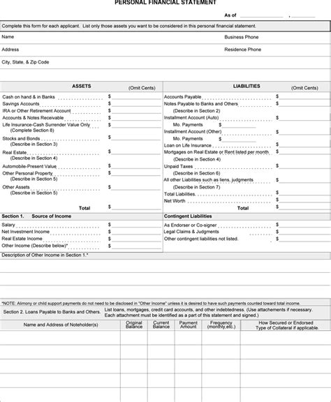 blank personal financial statement forms articlessociologyxfccom