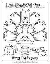 Thankful Am Turkey Thanksgiving Printable Coloring Preschool Happy Children sketch template