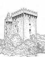 Castles Blarney Medieval Colouring Chateaux Chateau Paysages sketch template