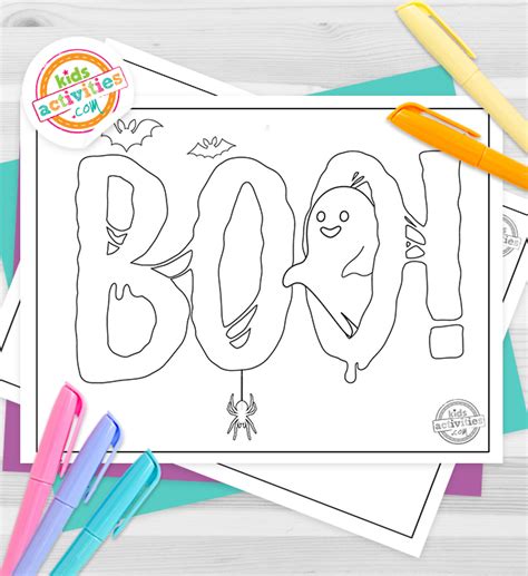 printable boo coloring pages kids activities blog