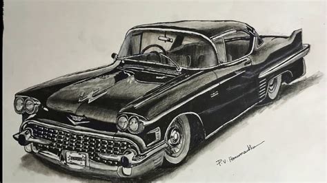 vintage cars drawing