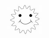 Sun Coloring Pages Smiling Choose Board sketch template