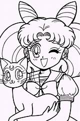 Sailor Moon Coloring Chibi Pages Girls Young sketch template