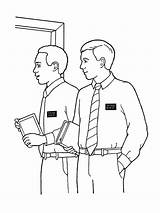 Coloring Pages Missionary Missionaries Lds La Iglesia Clipart Para Primary Door Knocking Sud Jesus Sketch Others Lesson Christ Inclined Primarily sketch template