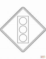 Coloring Traffic Sign Ahead Signal Ontario Pages Signs Road Printable Signals Supercoloring sketch template