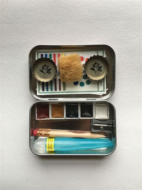 mini watercolor kit   altoids tin travel art kit watercolor kit art kit