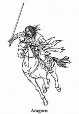 Seigneur Anneaux Aragorn Coloriage Dessin Legolas Colorier Coloriages Coloringpagesfun sketch template