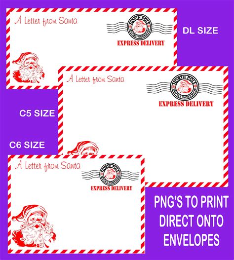 printable santa envelope  printable santa envelopes north pole