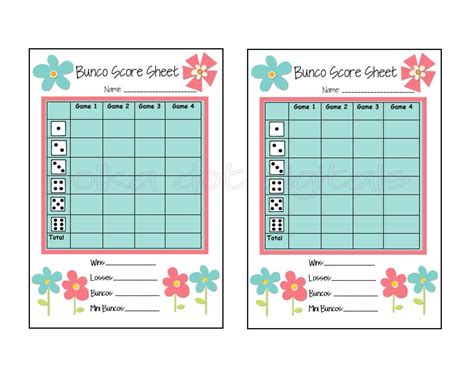 bunco table cards  printable printable  enjoyable learning