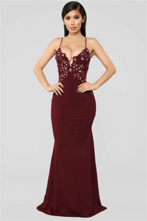 date embroidered gown burgundy fashion nova dress red bridesmaid dresses