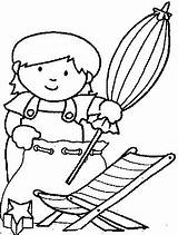 Coloring Pages Kids Chair Beach Umbrella Child sketch template
