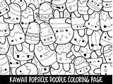Coloring Popsicle Kawaii Doodle Cute Etsy Printable sketch template