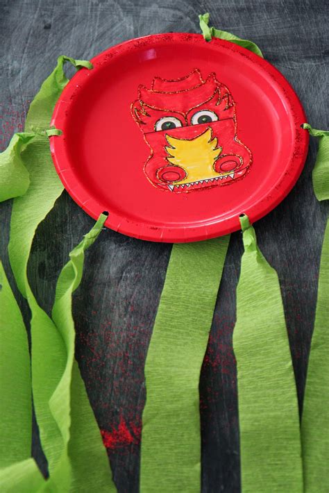 chinese  year craft activity paper plate dragons lille punkin