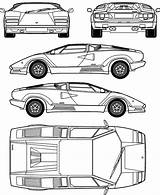 Lamborghini Countach Blueprints 5000s Car 1987 Coupe Cars 1965 Clipart Views Outlines Clipground Blueprintbox sketch template