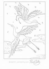Coloring Crane Japanese Adult Book Japan Printable Pages 13kb Cranes sketch template
