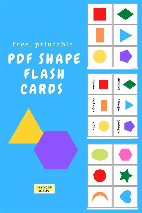 printable shape flash cards    words great