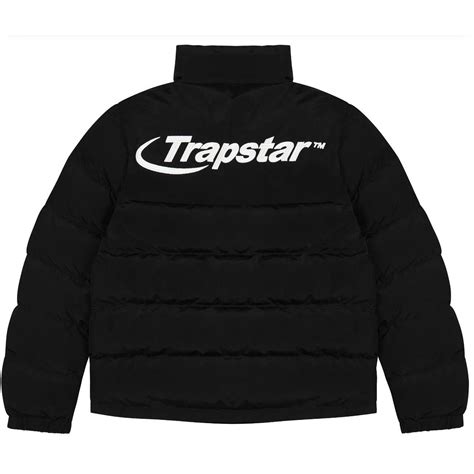 trapstar hyperdrive puffer jacket black white ice kickz