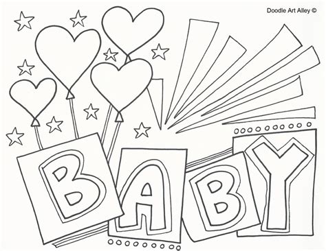 baby coloring pages doodle art alley