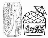 Coloring Cola Coca Ice Cream Pages Drink Adults Soft Popular Most Kids sketch template