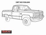 Coloring Pages Chevrolet Chevy Truck Cars Trucks Pickup Car Corvette Color Printable Old Sheets Adult Print Silverado 1987 C10 Colouring sketch template