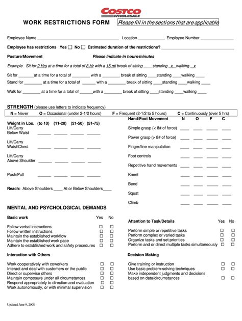 work restriction   form fill   sign printable