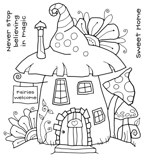 adult coloring pages fairy house coloring pages