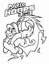 Mario Coloring Pages Super Bros Kids Basketball Print Few Details Printable Color sketch template