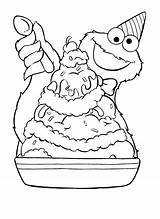 Cookie Monster Elmo Coloring Pages Getcolorings Marvelous Announcing Color sketch template