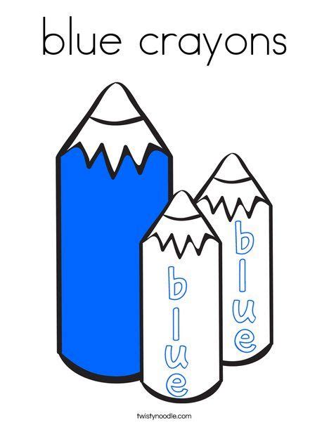 blue crayons coloring page blue crayon preschool colors coloring pages