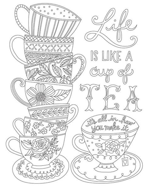 pin  tea  heal  tea coloring pages coloring canvas coloring