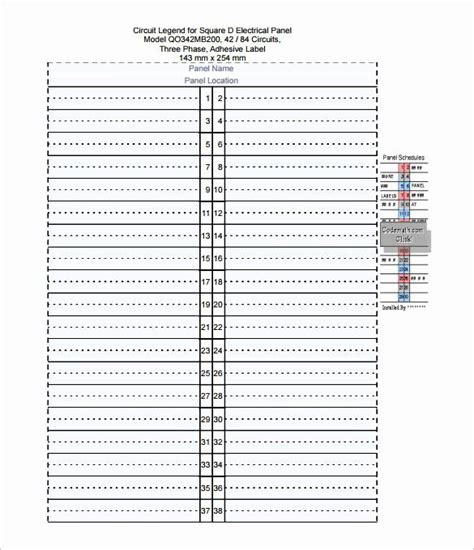 printable circuit breaker directory template   commercial