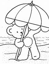 Coloring Pages Umbrella Beach Bear Teddy Palm Popular Sheets Tree Kids Hawaiidermatology sketch template