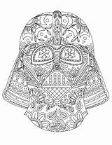 Coloring Wars Star Vader Adult Darth Pages Mandala Printable Dead Mask Book Helmet Skull Colouring Sheets Color Wall Mexican Books sketch template