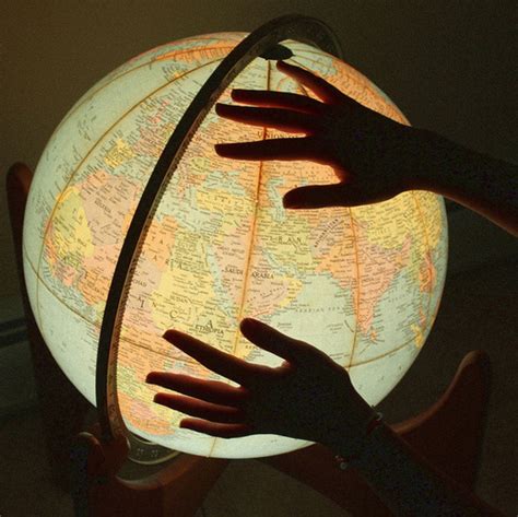 Beautiful Earth Globe Hands Lights Photography