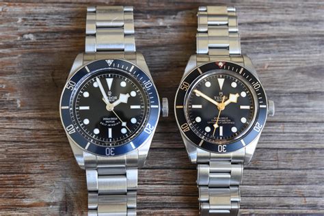 tudor black bay fifty  mm face  face   mm version monochrome watches