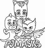 Pj Coloring Masks Pages Colorat Eroi Pijamale sketch template