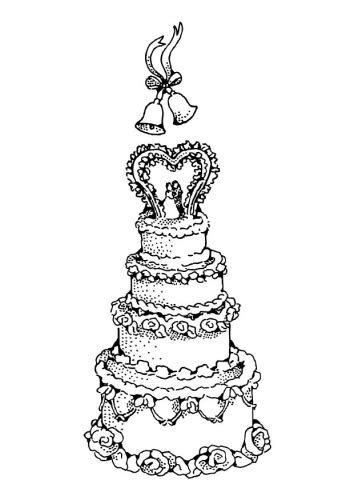 wedding cake coloring pages  printing